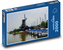 Wiatrak - łodzie, molo Puzzle 2000 elementów - 90x60 cm
