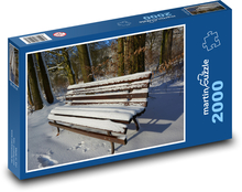Bench - snow, winter Puzzle 2000 pieces - 90 x 60 cm