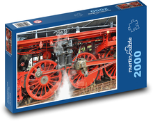 Parní lokomotiva - železnice, vlak Puzzle 2000 dílků - 90 x 60 cm