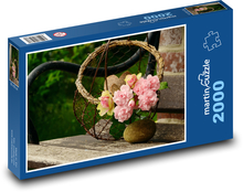 Różowy bukiet - dekoracja, kwiat Puzzle 2000 elementów - 90x60 cm