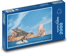 Morze - żeglarstwo, skały Puzzle 2000 elementów - 90x60 cm