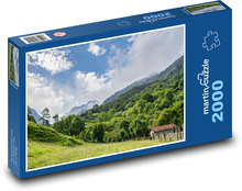 Berge - Wiese, Natur Puzzle 2000 Teile - 90 x 60 cm