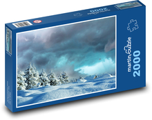 Zimní krajina - stromy pod sněhem, sníh Puzzle 2000 dílků - 90 x 60 cm