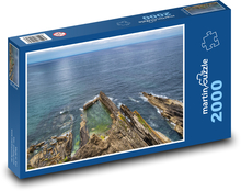 Skály u moře - oceán, voda Puzzle 2000 dílků - 90 x 60 cm