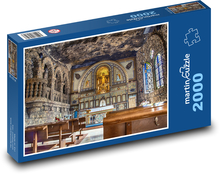 Kostol - oltár, lavica Puzzle 2000 dielikov - 90 x 60 cm