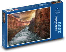 Rieka medzi skalami - príroda, tapeta Puzzle 2000 dielikov - 90 x 60 cm