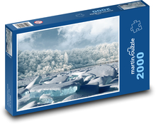 Ľad v mori - zasnežené stromy, zima Puzzle 2000 dielikov - 90 x 60 cm