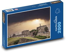 Cmentarz - krajobraz, chmury Puzzle 2000 elementów - 90x60 cm