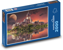 Castle at the lake - moon, fantasy Puzzle 2000 pieces - 90 x 60 cm