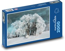 Ośnieżone drzewa - zimowy krajobraz, las Puzzle 2000 elementów - 90x60 cm