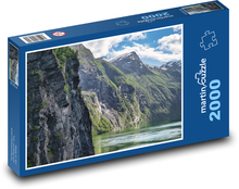 Norsko - jezero, Fjordy Puzzle 2000 dílků - 90 x 60 cm