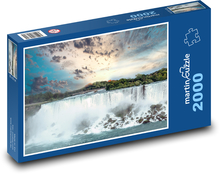 Vodopády - most, rieka Puzzle 2000 dielikov - 90 x 60 cm