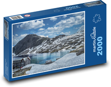 Dom pri jazere - sneh, zima Puzzle 2000 dielikov - 90 x 60 cm