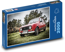 Auto - červený Renault 4 Puzzle 2000 dílků - 90 x 60 cm