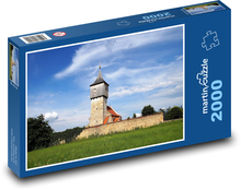 Kostol - drevená veža Puzzle 2000 dielikov - 90 x 60 cm