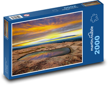 Západ slnka, hora Puzzle 2000 dielikov - 90 x 60 cm