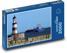 Latarnia morska, statek, morze Puzzle 2000 elementów - 90x60 cm
