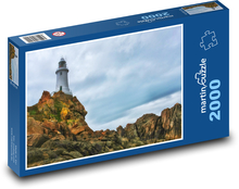 Latarnia morska, skała, klif Puzzle 2000 elementów - 90x60 cm