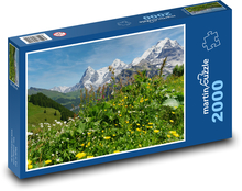 Natura - kwiaty, góry Puzzle 2000 elementów - 90x60 cm