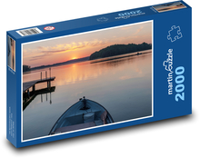 Jazero - súmrak nad vodou, západ slnka Puzzle 2000 dielikov - 90 x 60 cm