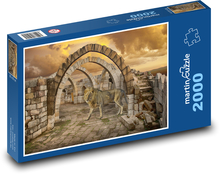 Löwe - Tempel, Tier Puzzle 2000 Teile - 90 x 60 cm