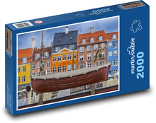 Loď - Kodaň, Dánsko Puzzle 2000 dílků - 90 x 60 cm