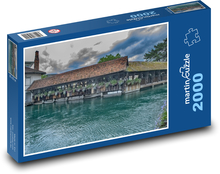 Thun - Švajčiarsko, most Puzzle 2000 dielikov - 90 x 60 cm