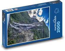 Vodopád - Fjordy, Norsko Puzzle 2000 - 90x60 cm