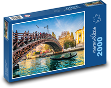 Benátky - dřevěný most Puzzle 2000 dílků - 90 x 60 cm