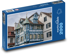Švajčiarsko - historické centrum, stavba Puzzle 2000 dielikov - 90 x 60 cm