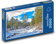 Les v zimě - stromy, sníh Puzzle 2000 dílků - 90 x 60 cm