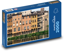 Florencia - Taliansko, budovy pri rieke Puzzle 2000 dielikov - 90 x 60 cm