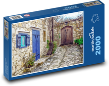 Kamienny dom - ulica, architektura Puzzle 2000 elementów - 90x60 cm