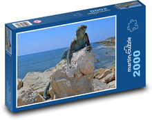 Rzeźba kobiety - grafika, morze Puzzle 2000 elementów - 90x60 cm