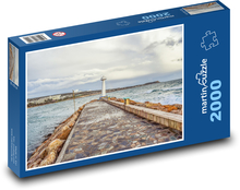Molo przy wybrzeżu - latarnia morska, morze Puzzle 2000 elementów - 90x60 cm