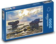 Ocean - sunset, rocks Puzzle 2000 pieces - 90 x 60 cm