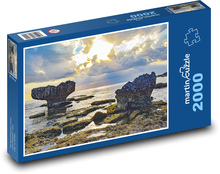 Ozean - Sonnenuntergang, Felsen Puzzle 2000 Teile - 90 x 60 cm