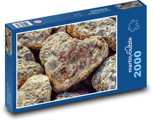 Srdce z kameňa - skala, milovať Puzzle 2000 dielikov - 90 x 60 cm