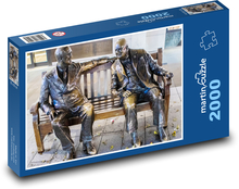 Churchill a Roosevelt - sochy, lavička  Puzzle 2000 dílků - 90 x 60 cm