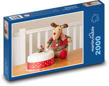 Zabawkowy renifer - Boże Narodzenie, ciasto Puzzle 2000 elementów - 90x60 cm