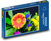 Gerbera - kytica, kvety Puzzle 2000 dielikov - 90 x 60 cm