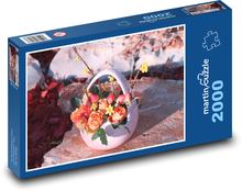 Veľkonočný košík - kytica, ruža Puzzle 2000 dielikov - 90 x 60 cm