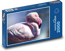Ružový plameniak - vodný vták, zviera Puzzle 2000 dielikov - 90 x 60 cm