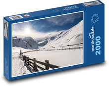 Hory - zimní krajina, sníh Puzzle 2000 dílků - 90 x 60 cm