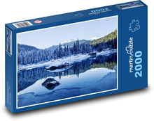 Jezero - Švýcarská krajina, zima Puzzle 2000 dílků - 90 x 60 cm