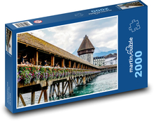 Lucerna - Szwajcaria, most Puzzle 2000 elementów - 90x60 cm