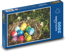 Velikonoční kraslice - vajíčka, dekorace Puzzle 2000 dílků - 90 x 60 cm