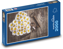 Sedmikráska - klíče, srdce Puzzle 2000 dílků - 90 x 60 cm