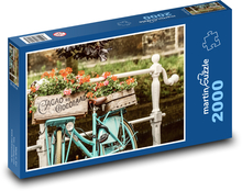 Fahrrad - Dekoration, Blumen Puzzle 2000 Teile - 90 x 60 cm