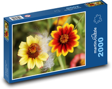 Kwiaty pomarańczowe - roślina, ogród Puzzle 2000 elementów - 90x60 cm